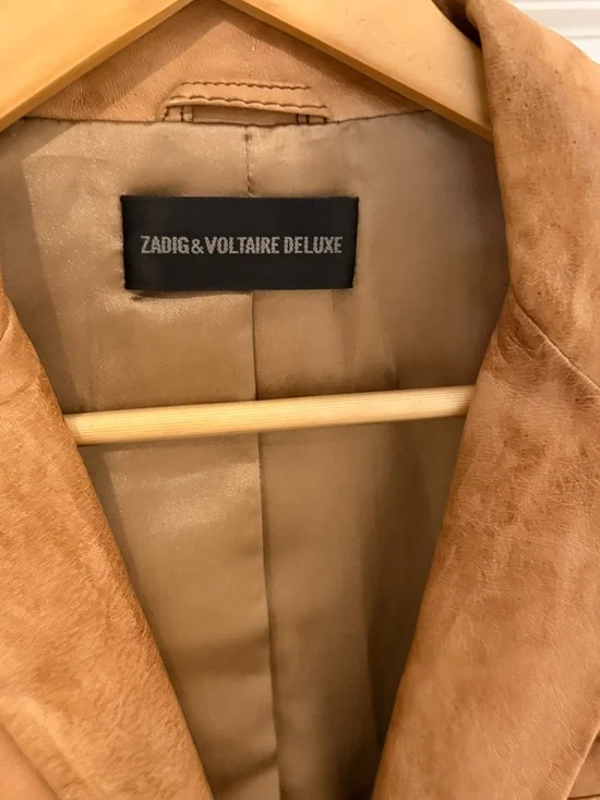 Zadig & Voltaire Suede Blazer in Tan/Camel - Picture 2 of 5